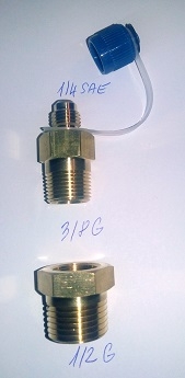 adapter šroubovací T2 (ZG1/2) Value (1/4 SAE,3/8G+redukce