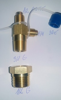 adapter šroubovací  T4 (ZG1/2) Value (1/2ACME, 1/4SAE, 3/8G)
