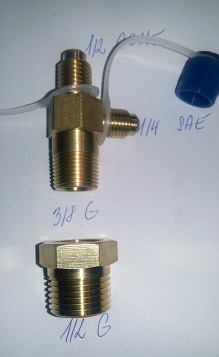 adapter šroubovací  T4(ZG3/8) Value (1/2ACME,1/4SAE,3/8G,redukce